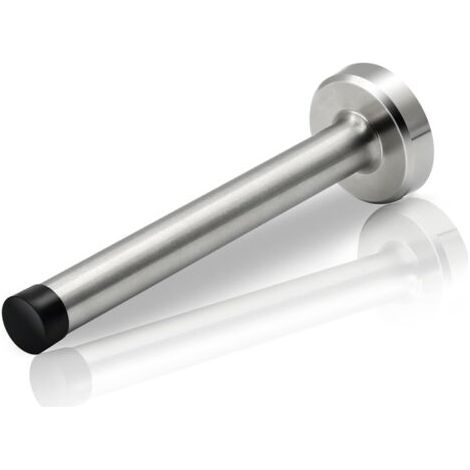 Tope de puerta de zócalo LaBlanc de 15 cm de largo, de acero inoxidable resistente, para montaje en pared, con amortiguación de sonido de goma.