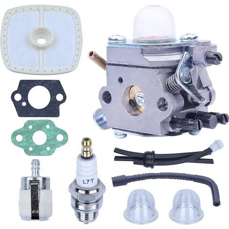 Carburateur Kit de Remplacement pour ECHO PB-2155 PB-2100 Souffleur et ES-2100 Broyeur, Carburateur + Joints + Conduites + Filtre Air + Bougie d'allumage Kit de Pièces 10 en 1 (1/5)