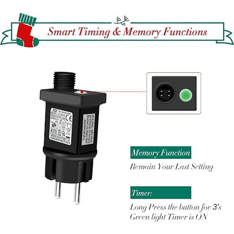LED Transformer 31 V IP44 LED Power Supply with 8 Modes, Timer and Memory Function Low Voltage Adapter Driver for Lights, Icicle Lights (1/3)