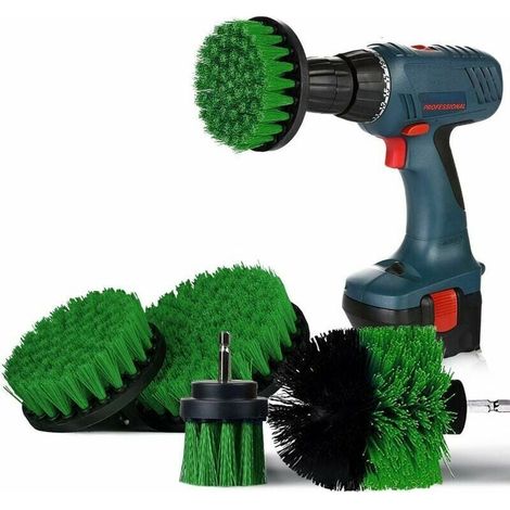 Set de perceuse brosse accessoire 4 pièces, brosse pour visseuse sans fil 2'' / 3.5'' / 4'' / 5'' accessoire perceuse sans fil accessoire brosse de nettoyage perceuse brosses pour baignoire carrelage (1/5)