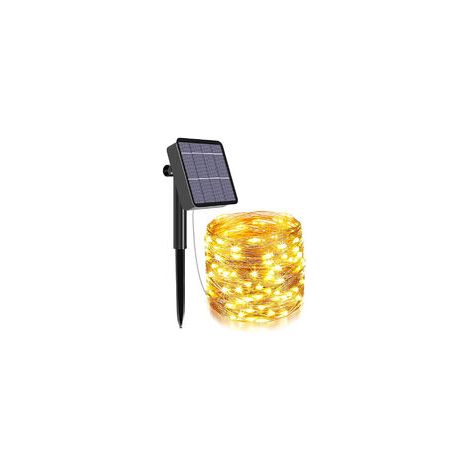 EASYCOMFORT Guirlande Lumineuse Solaire LED Fil Cuivre 200 Têtes 8 Fonctions 22m Décor Vacances Jardin Extérieur 1pcs (1/5)