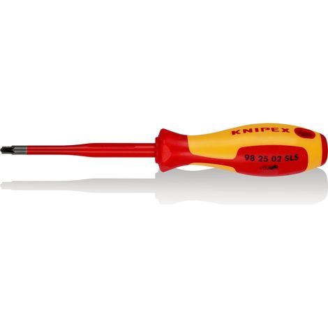 KNIPEX 98 25 02 SLS Schraubendreher (Slim) PlusMinus Pozidriv® isolierender Mehrkomponenten-Griff, VDE-geprüft brüniert 212 mm