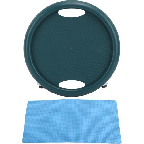 Planche abdominale à roulettes 4 roues pivotantes 360° silencieuse, support de charge lourde, vert foncé (1/5)