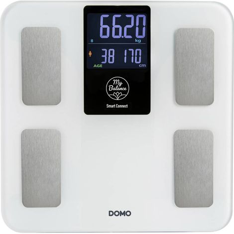 DOMO Bilancia per l'analisi corporea DO9305W digitale Portata max.=180 kg Bianco (1/5)