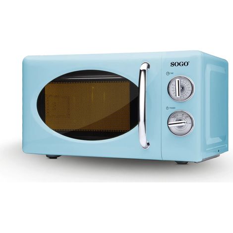 Retro Mikrowelle 20L 700W in Blau mit 5 Leistungsstufen