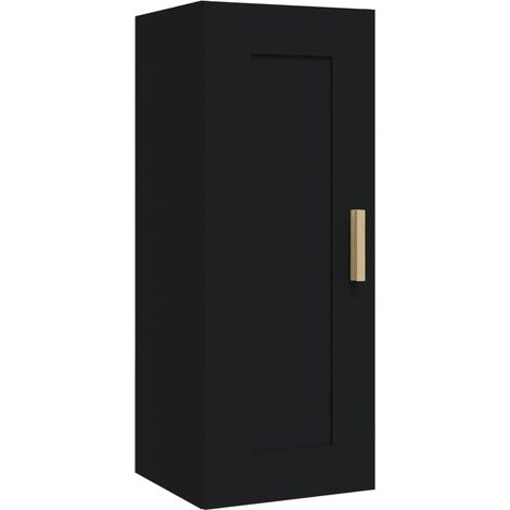Armadietto a Muro Nero 35x34x90 cm in Legno Multistrato vidaXL