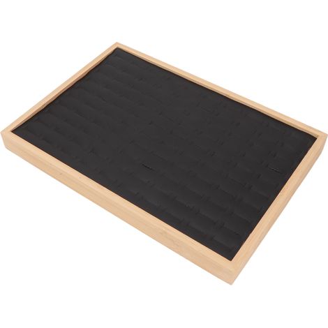 Écrin de rangement pour bagues 100 emplacements, boîte organiseur en similicuir PU doublure douce, légère et polyvalente, noire, étui à bijoux (1/5)