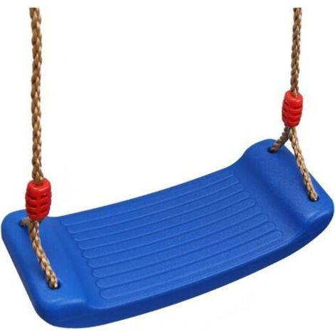 Altalena in plastica con corda per bambini, portata massima 100 kg (blu) (senza moschettone)