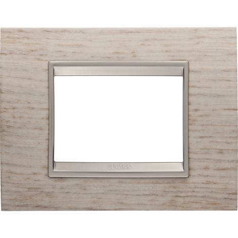PLAQUE LUX RECT. 3P BOIS CHÊNE CLAIR GEWISS GW16203WK