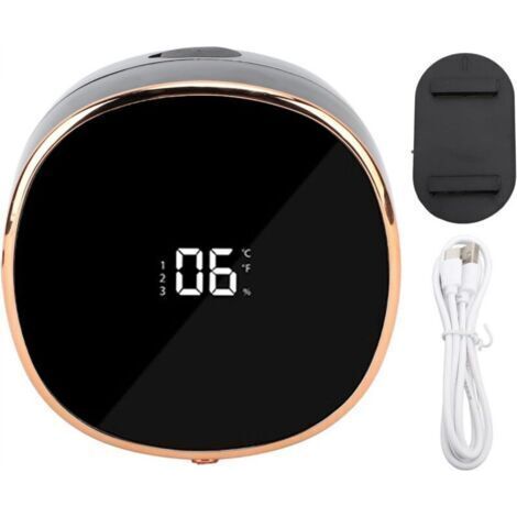 Distributeur automatique de savon mural, rechargeable, sans contact, intelligent, pour salle de bain et cuisine (noir)