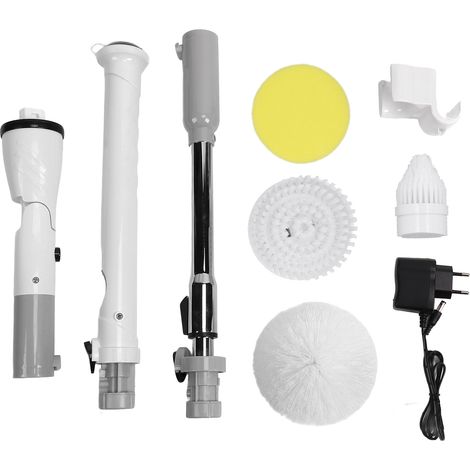Rotierende elektrische Bodenreinigungsbürste, ausziehbarer Griff, kabellos, für Zuhause, Badezimmer und Auto (100-240 V, europäischer Stecker). (1/5)