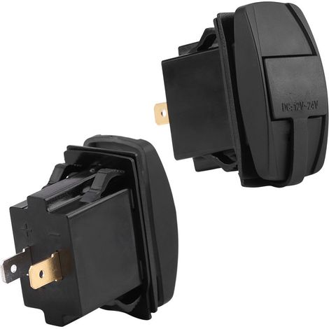Wasserdichtes Kfz-Ladegerät mit zwei USB-3,1-A-Anschlüssen (12–24 V), Adapterstecker mit blauer LED und Schnellladeanschlüssen (1/5)