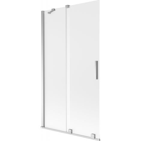 Mexen Velar Duschabtrennung 2-flügelig verschiebbar 100 x 150 cm, Milchglas, Chrom - 896-100-000-31-01 (1/2)