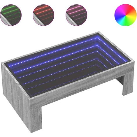 Maison Exclusive - Couchtisch mit Infinity-LED Grau Sonoma 90x50x