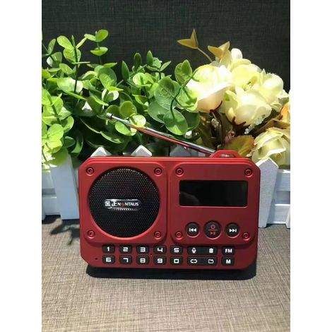 Mini radio FM portable, radio multifonctionnelle, enceinte Bluetooth et enregistreur avec affichage LED, changement de dossier, fonctions de lecture sur carte TF et clé USB. (1/5)