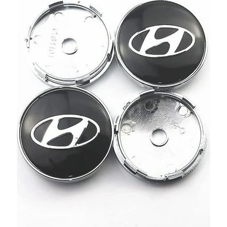 Enjoliveur de roue 60 mm avec logo pour Hyundai Solaris Ix35 I20 I30 I40, Tucson et Creta - Lot de 4