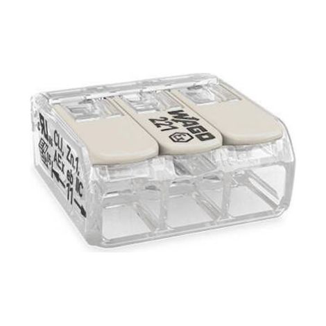WAGO 221-483 Borne de raccordement flexible: 0.20-4 mm² rigide: 0.20-4 mm² Nombre de pôles: 3 1 pc(s (1/2)