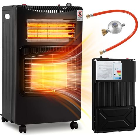 Wolketon 2-in-1 Gas- & Elektroheizung 4200W/1200W, Keramik & Quarz, 3 Gasstufen, ODS, 5 Rollen (1/5)