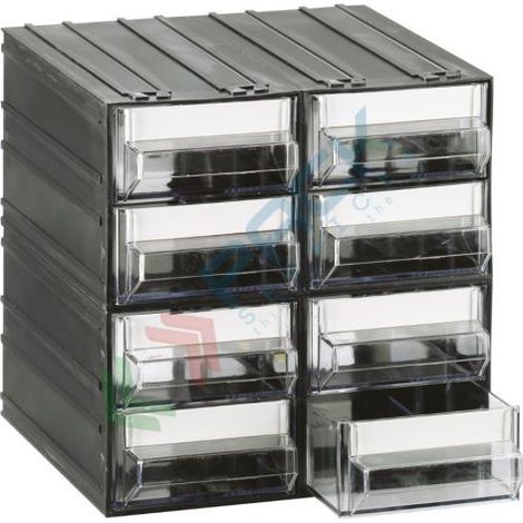 Cassettiera modulare "T/45" con 8 cassetti - Trasparente - Mobil Plastic (1/2)