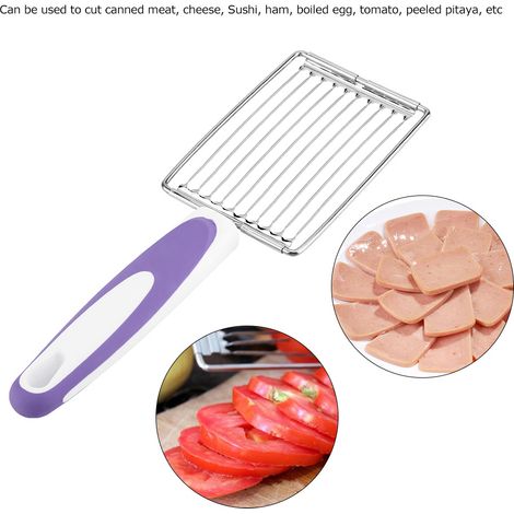 Küchenmesser aus Edelstahl zum Schneiden von Schinken, Fleisch, Obst, Tomaten und weichen Lebensmitteln – Lila Schneidwerkzeug, praktisch und vielseitig (1/5)