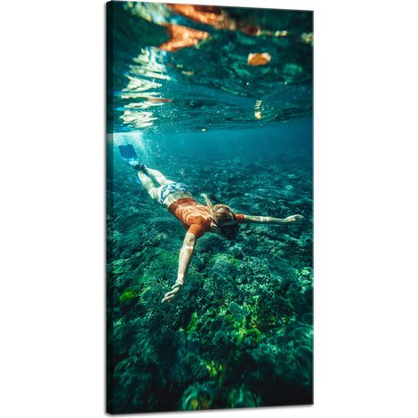 Leinwanddruck „Menschen beim Tauchen im Meer“, 40 x 80 cm