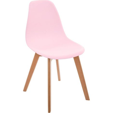 Atmosphera – Chaise enfant scandinave blanche en polypropylène et hêtre – Dimensions L. 34 x l. 30 x H. 58 cm – Hauteur d'assise 30 cm (1/10)