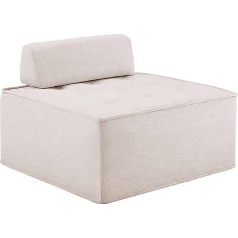 ELVMI Poltrona Modulare Compatta Configurabile per Piccoli Spazi, in Tessuto di Lino e Compensato, Beige (1/5)