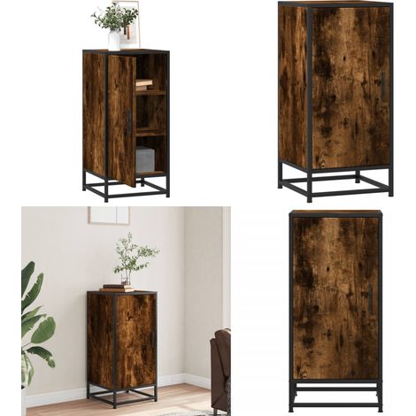 vidaXL Sideboard Räuchereiche 35,5x35x76 cm Holzwerkstoff und Metall (1/5)