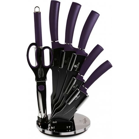 Juego de cuchillos morados Berlinger Haus BH-2560 con soporte (1/4)