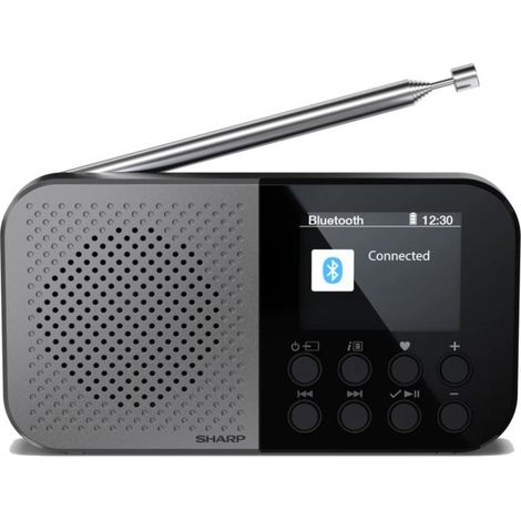 Radio numérique portable SHARP DR-P520, noir, DAB+, Bluetooth, USB-C (1/3)
