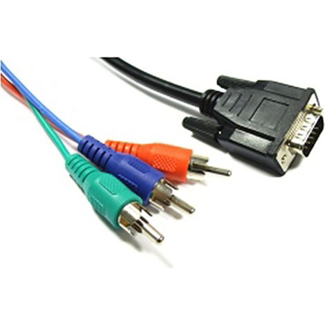 BeMatik - Vidéo RGB Cable 3xRCA-M vers VGA (HD15-M) 1.8m (1/3)