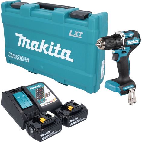 Trapano avvitatore a batteria Makita DDF 487 RTK 18 V 40 Nm brushless + 2 batterie da 5,0 Ah + caricabatterie + valigetta (1/5)