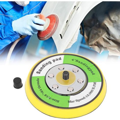 Support de ponceuse ronde de 4 pouces, tampon de polissage, base de plateau de machine de ponçage de polissage universelle, pour bords et surfaces (1/5)