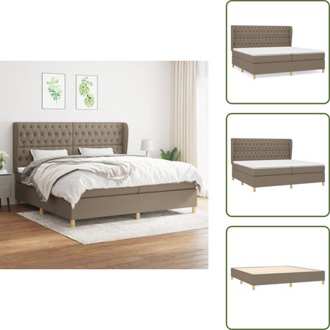 Cama de muelles ensacados - vidaXL Cama box spring con colchón tela gris taupe 200x200 cm - Cama de muelles ensacados