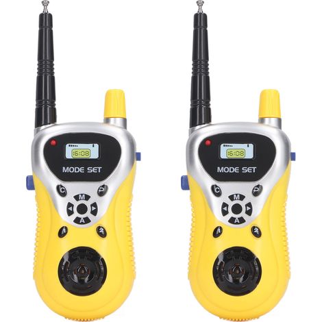 2 pièces Talkie-Walkie Enfant, Portée Étendue, Communication Claire, Jouet Radio pour Activités Extérieures, Jaune Vif (1/5)