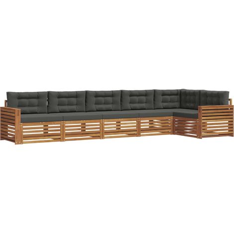 Set di divani da esterno 6 pz Naturale e Antracite vidaXL (1/5)