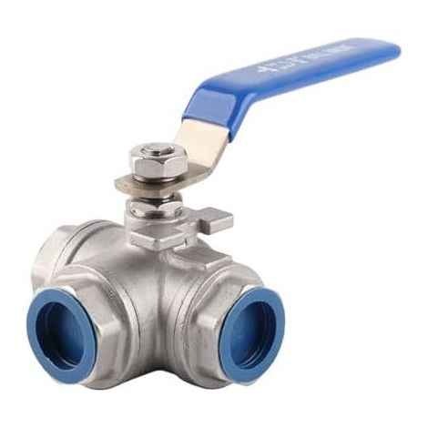 Robinet à bille en acier inoxydable SUS304, Type T, filetage femelle, vanne d'arrêt 3/4 "DN20 (1/5)