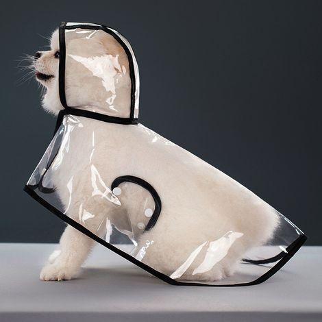 Regenmantel für Hunde, Größe 2XL, mit schwarzem Besatz, wasserdichte Jacke, tragbarer Hundeponcho, atmungsaktiv und leicht.