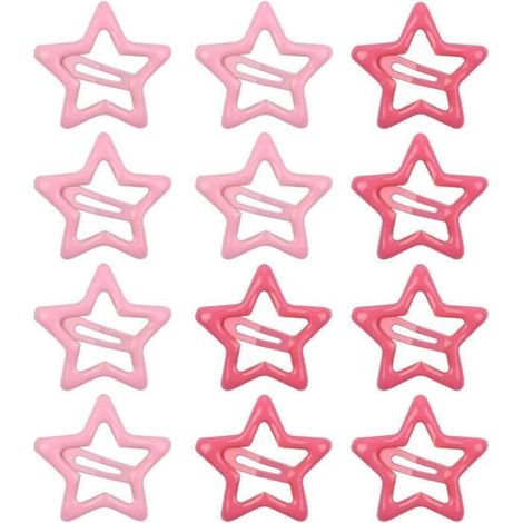 12Pcs Barrettes Etoile Pinces Cheveux à Pression Y2k Etoiles en Métal Argentée Anti-Dérapant Coiffure Femme Fille Pinces à Cheveux (1/4)
