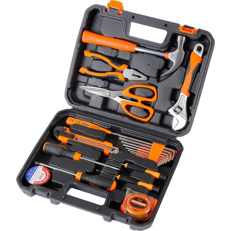 Coffret d'outils pour la maison - Coffret d'outils mécaniques de base de 20 pièces avec boîte à outils, idéal pour les réparations à domicile (1/5)