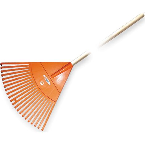 Rastrillo para hojas Bradas KT-CX22H, herramienta de jardín con 22 dientes, con mango de madera, ideal para barrer césped y hojas, diseño resistente y ergonómico
