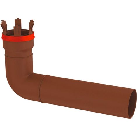 Coude 87° pour conduit flexible avec rallonge rigide de 30cm