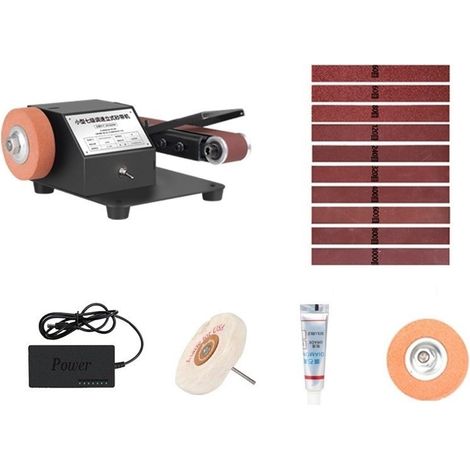 Polisseuse Ponceuse Ponceuse à bande électrique multifonctionnelle polisseuse aiguiseur de couteau bricolage travail du bois polissage meulage ponceuse meuleuse(250W) (1/5)