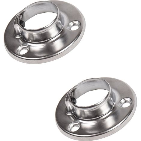Runde Halterunf für Kleiderstangen ø25mm 1 Paar Garderobenstangenhalter Wandhalter (1/2)