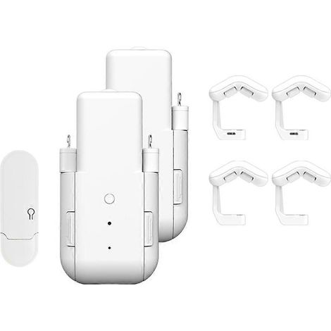 Set aus 2 automatischen Vorhangöffnern mit Sprachsteuerung, intelligentem WLAN-Motor, Temperatur- und Lichtsensor sowie geräuschlosem Timer (1/5)