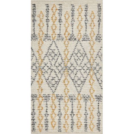 Rug KADAPA Beige 80 x 150 cm Cotton