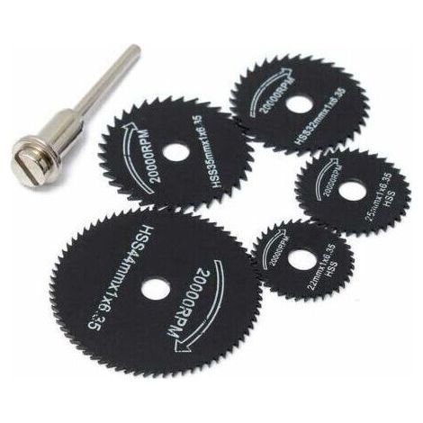 Lames de scie circulaire - Pour outil Dremel - Pour la découpe du bois et du métal RTGPT (Lot de 6) Noir (1/5)