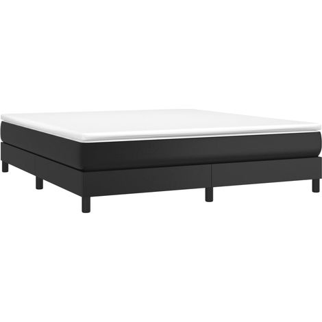 Estructura de cama con somier cuero sintético negro 160x200 cm vidaXL (1/5)