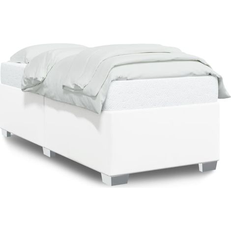Lit simple,Lit adulte,Cadre de lit sans matelas blanc 90x190 cm similicuir CFW4032002 (1/5)