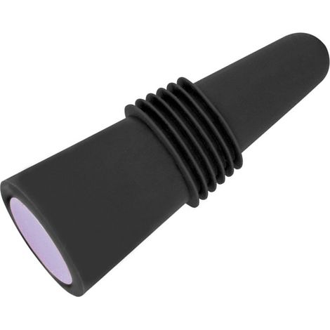 Bouchon de bouteille de vin en silicone alimentaire et acier inoxydable, 6,1 x 2,35 cm, décoratif, pratique et réutilisable, noir.